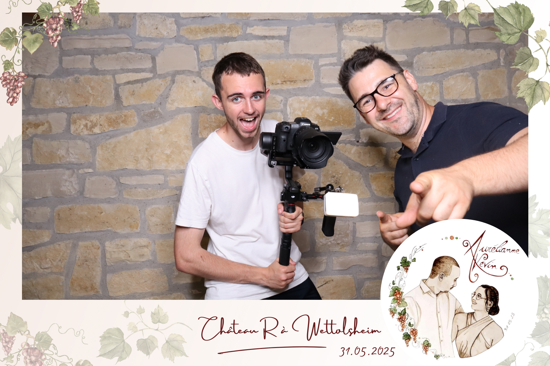 Borne photo installée au Château R pour le mariage d’Aurélianne & Kévin