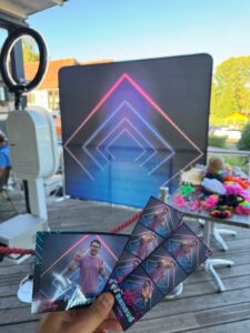 Fond neon photobooth anniversaire Golf de la Wantzenau