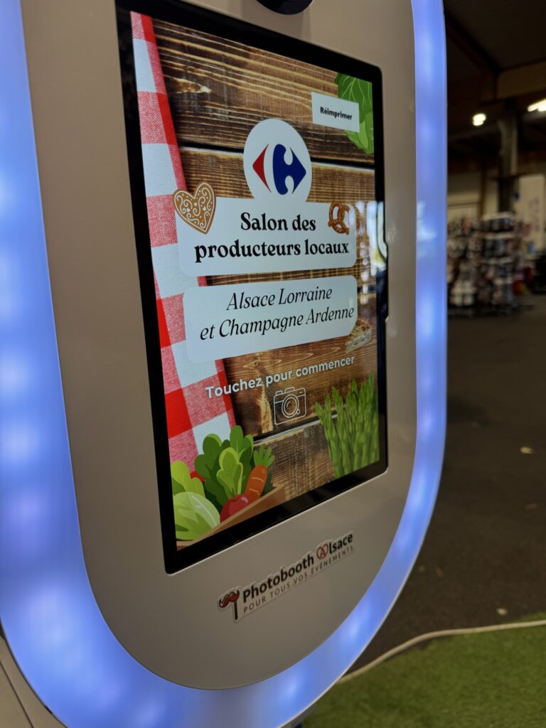 Borne blanche, Parc Expo de Colmar, salon des producteurs Carrefour