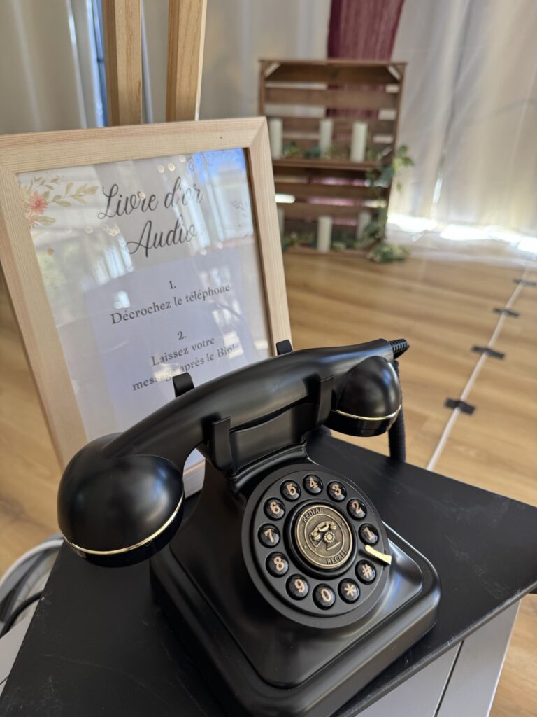 Livre d’or audio téléphone sur le Mariage de cannelle et Maxime